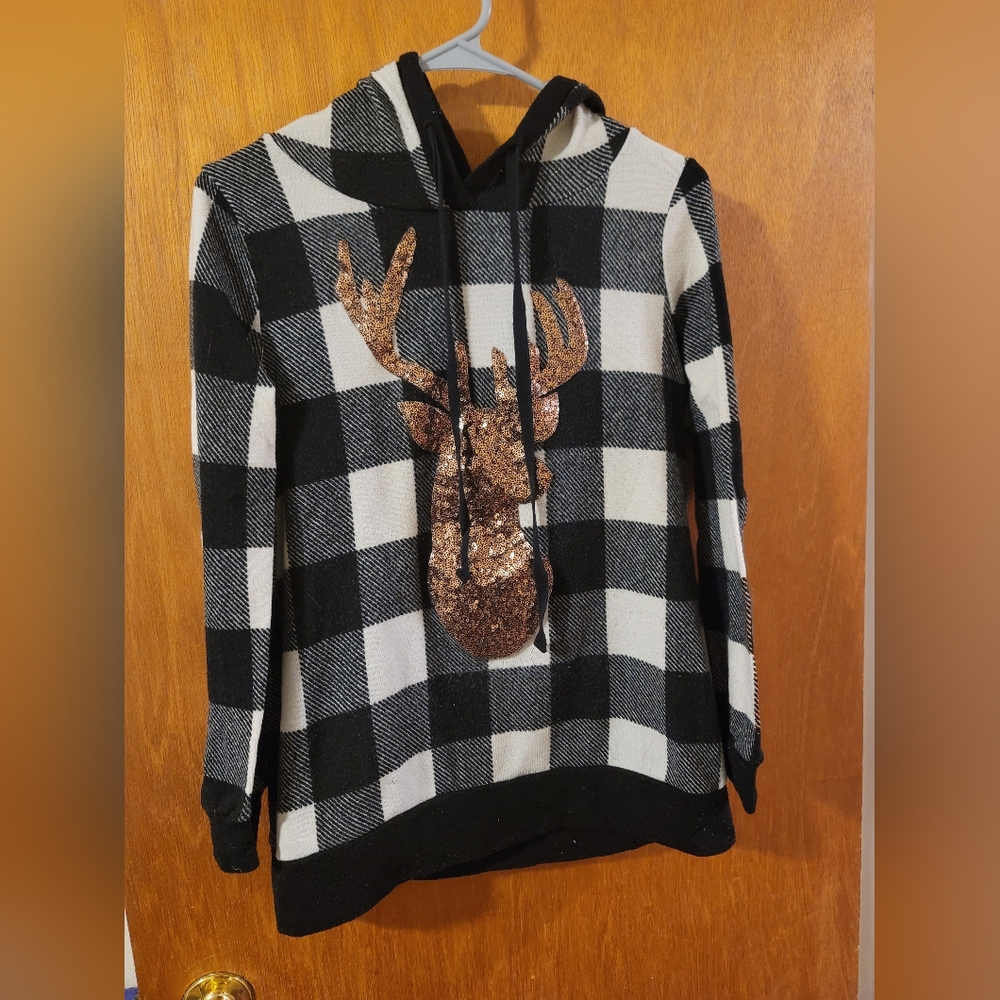 Checkered Reindeer long-sleeved shirt